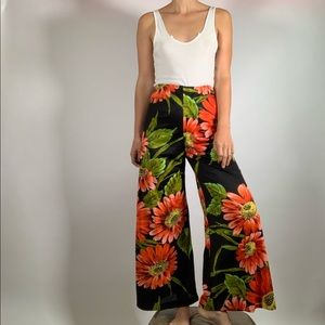Vintage High Waisted Floral Pants